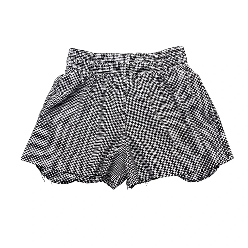 Uncommon Threads Houndstooth Elastic Waist Shorts Black White Style 4000 Mens M